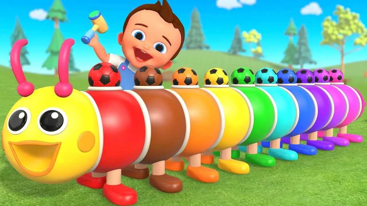 Learn Colors with Caterpillar Wooden Toys | Baby Fun Educational Activities for Toddlers & Kids