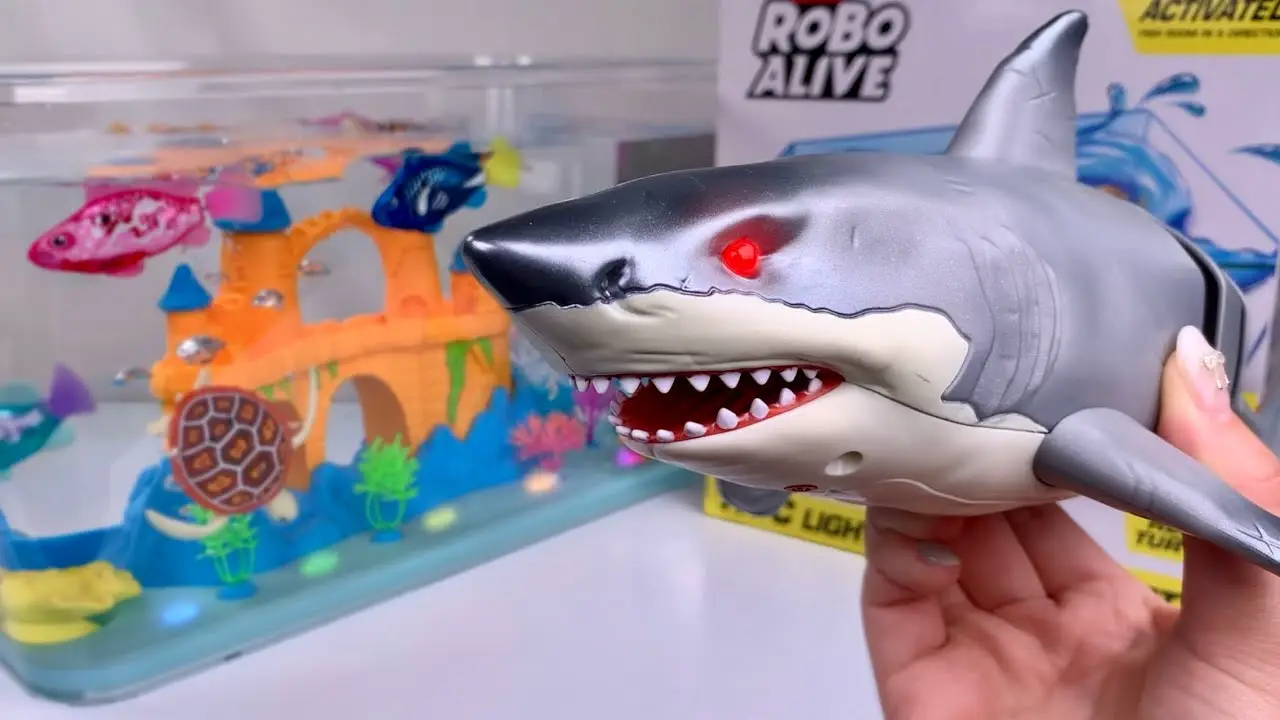 [🐰toy asmr🐰] Zuru Robo Alive White Shark & Aquarium Playset ASMR Satisfying with Unboxing Review Toy